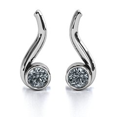 Swirl Drop Earrings – 10K Yellow Gold with Cubic Zirconia