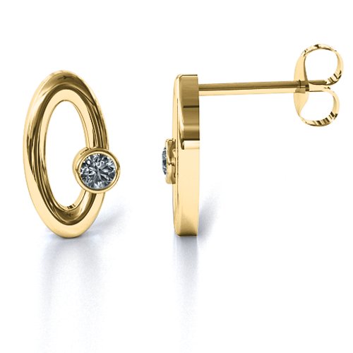 Orbital Stud Earrings – 10K Yellow Gold with Diamond