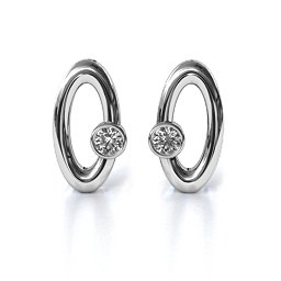 Orbital Stud Earrings in 925 Sterling Silver with Lab Diamond