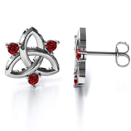Triple Stone Celtic Knot Earrings
