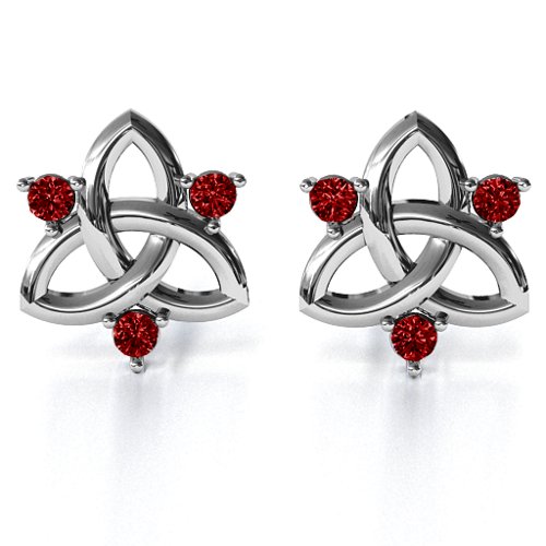 Triple Stone Celtic Knot Earrings