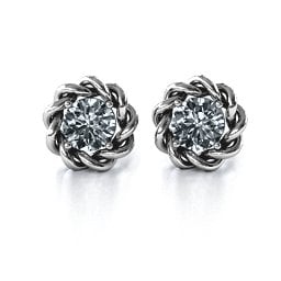 Twisted Stud Solitaire Earrings