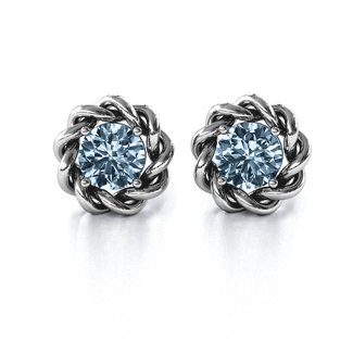Twisted Stud Solitaire Earrings