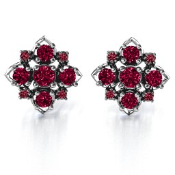 Glittering Multi Stone Earrings