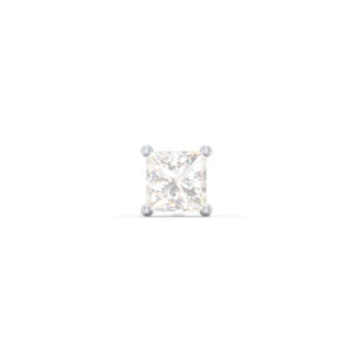Princess Cut Birthstone Single Stud – Sterling Silver with Cubic Zirconia