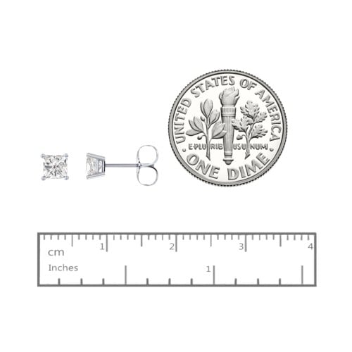 Princess Cut Stud Earrings