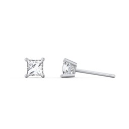 Princess Cut Birthstone Stud Earrings