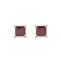 Princess Cut Birthstone Stud Earrings