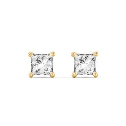 Princess Cut Birthstone Stud Earrings