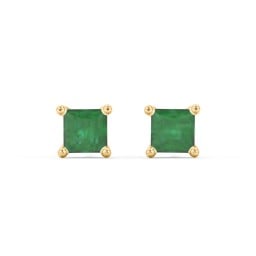 Princess Cut Birthstone Stud Earrings