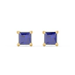 Princess Cut Birthstone Stud Earrings
