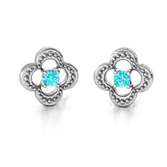 Shimmering Clover Earrings – 10K Yellow Gold with Mint Premium Zirconia