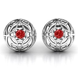 Elegant Filigree Dome Earrings in 925 Sterling Silver