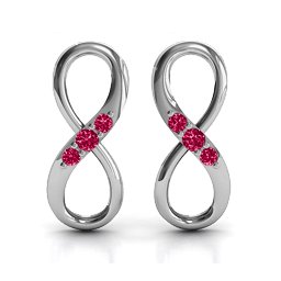 Three Stone Infinity Earrings
