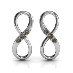 Three Stone Infinity Earrings