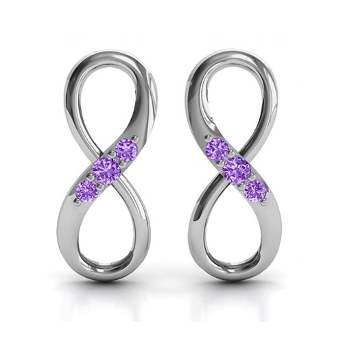 Three Stone Infinity Earrings