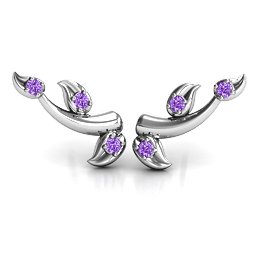 Beyond Be-Leaf Earrings in 925 Sterling Silver with Amethyst