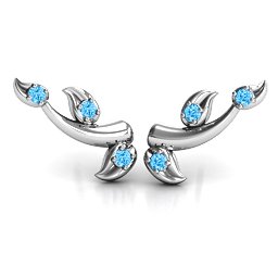 Beyond Be-Leaf Earrings in 925 Sterling Silver with Blue Topaz