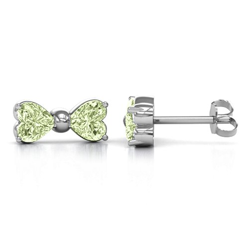 Adorable Bow Earrings – Sterling Silver with Peridot