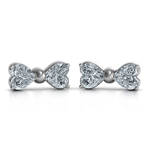 Adorable Bow Earrings – Sterling Silver with Cubic Zirconia