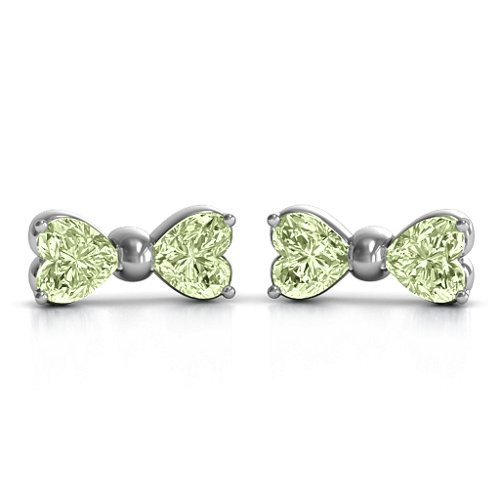 Adorable Bow Earrings – Sterling Silver with Peridot