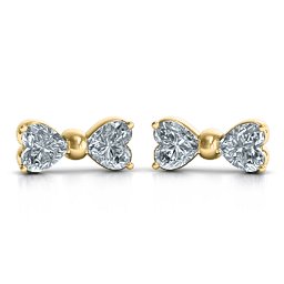 Adorable Bow Earrings in 10K Solid Yellow Gold