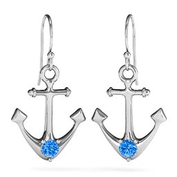 Gemstone Anchor Earrings