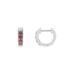 Personalized Gemstone Huggie Earrings in 925 Sterling Silver with Garnet