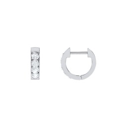 Personalized Gemstone Huggie Earrings in 925 Sterling Silver with Aquamarine