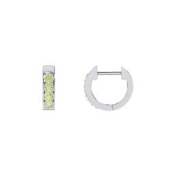 Personalized Gemstone Huggie Earrings in 925 Sterling Silver with Peridot