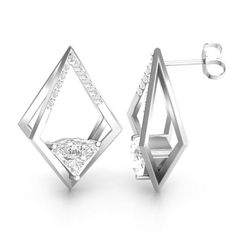 Optical Elegance Earrings – Sterling Silver with White Premium Zirconia
