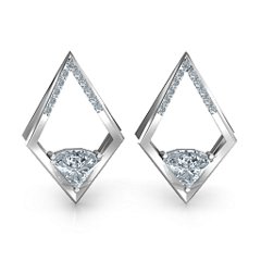 Optical Elegance Earrings – 10K Yellow Gold with White Premium Zirconia