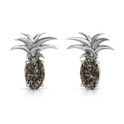 Oval Stone Pineapple Earrings