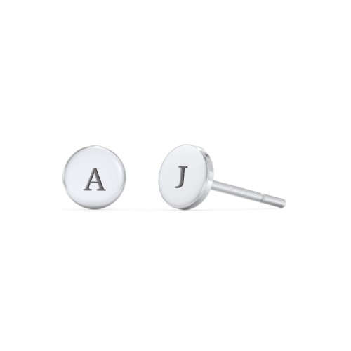 Engravable Round Disc Stud Earrings – Sterling Silver
