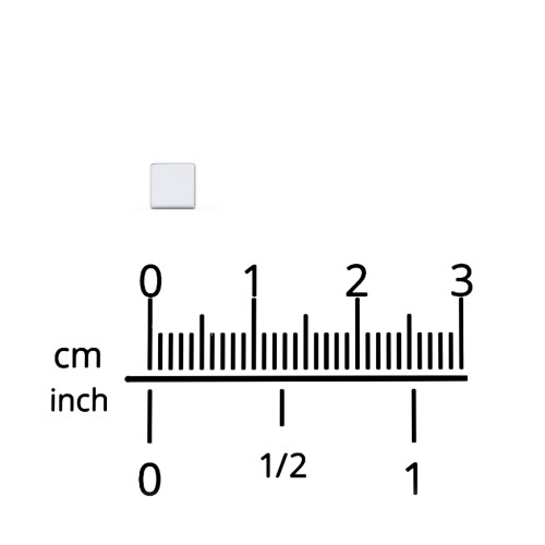 Engravable Square Disc Single Stud – Sterling Silver