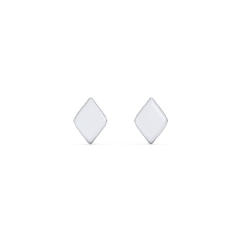 Diamond Shape Stud Earrings – Sterling Silver