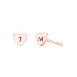 Heart Shape Stud Earrings in 10K Solid Rose Gold
