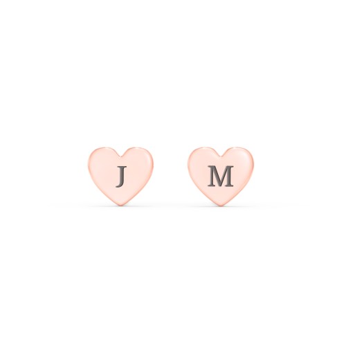 Heart Shape Stud Earrings – 10K Rose Gold