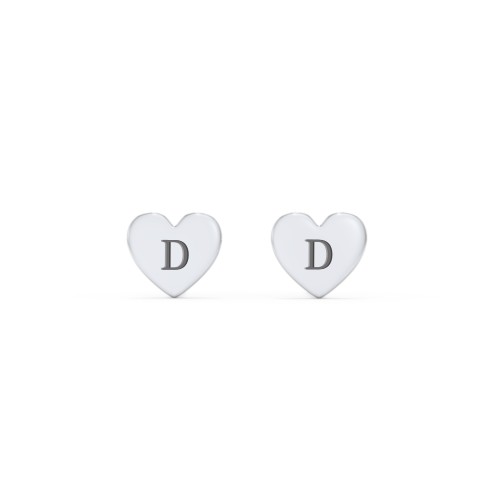 Heart Shape Stud Earrings – Sterling Silver