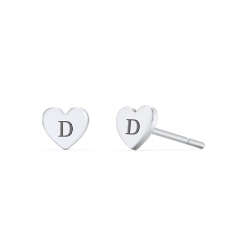 Heart Shape Stud Earrings – Sterling Silver