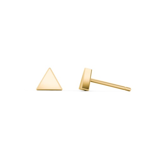 Triangle Shape Stud Earrings – 10K Yellow Gold