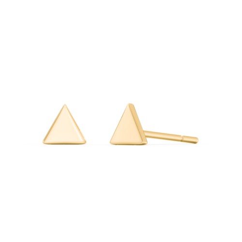 Triangle Shape Stud Earrings – 10K Yellow Gold