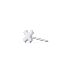 X Shaped Single Stud – Sterling Silver
