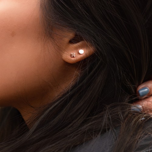 X Shaped Single Stud – Sterling Silver