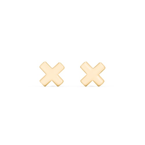 X Shaped Stud Earrings – 10K Yellow Gold