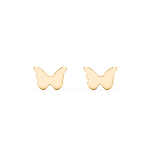 Butterfly Shape Stud Earrings – 10K Yellow Gold