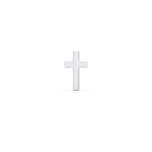 Cross Shape Single Stud – Sterling Silver