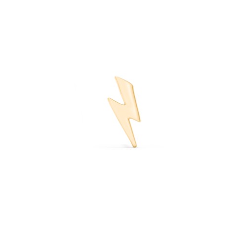 Lightning Bolt Shape Single Stud – 14K Yellow Gold