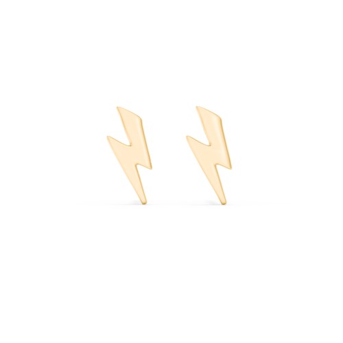 Lightning Bolt Shape Stud Earrings