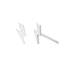 Lightning Bolt Shape Stud Earrings – Sterling Silver